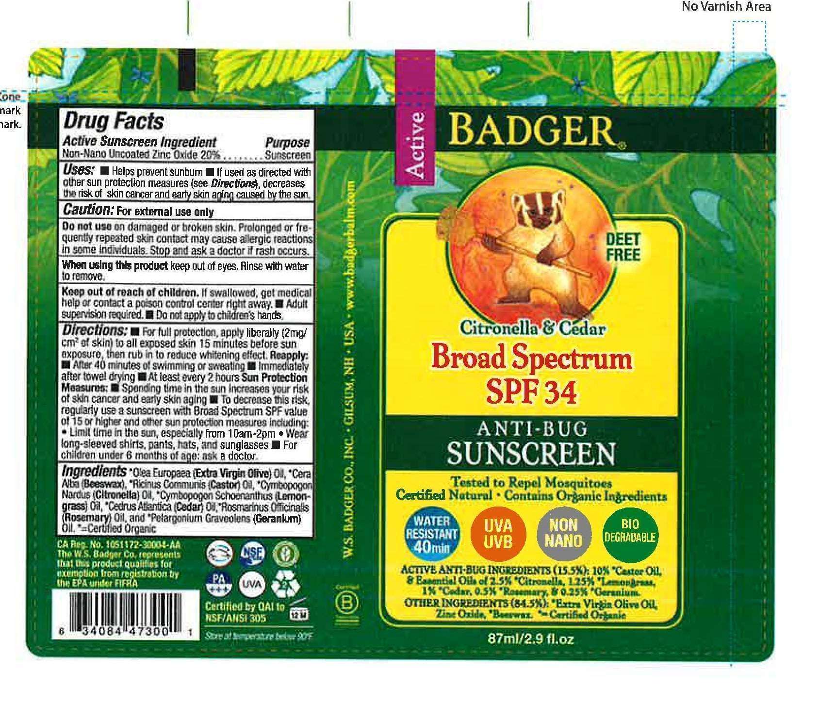 Badger SPF 34 Anti-Bug Sunscreen